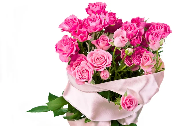 Roze bloemen over Wit — Stockfoto