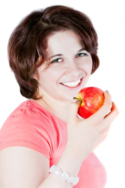 Девушка из яблок — стоковое фото