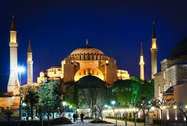 Hagia Sophia at night clipart