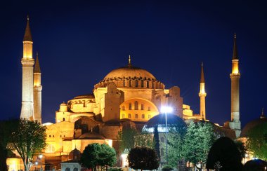 Hagia Sophia at night clipart