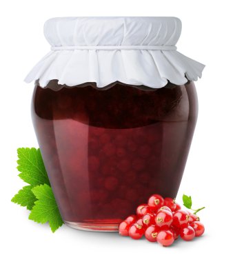 Red currants jam clipart