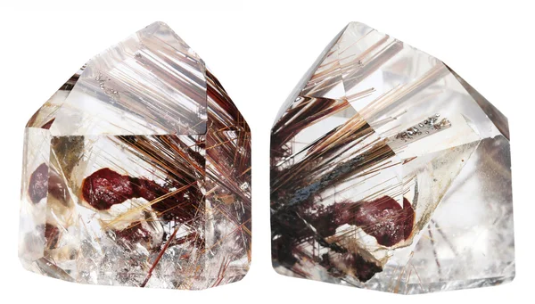 Quartzo mineral com rutilo — Fotografia de Stock