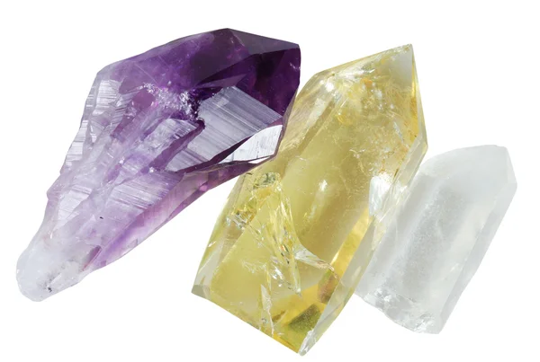矿物石英、 紫晶 — 图库照片