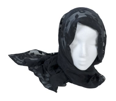 Wearing a Lacey Black Scarf clipart