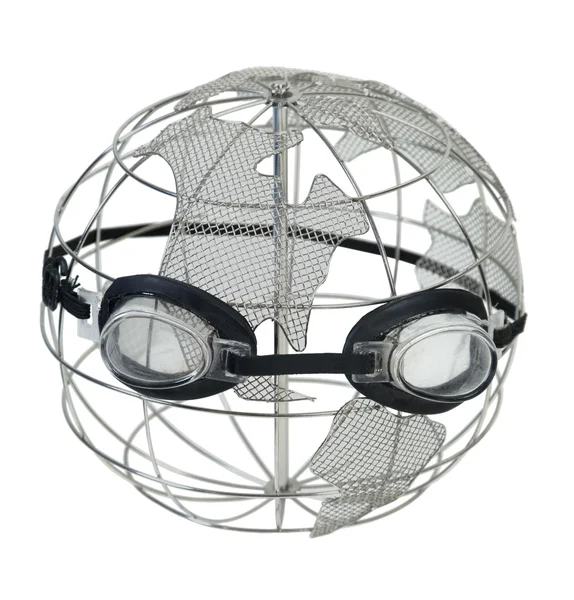 Drót Globe szemüveg viselése — Stock Fotó