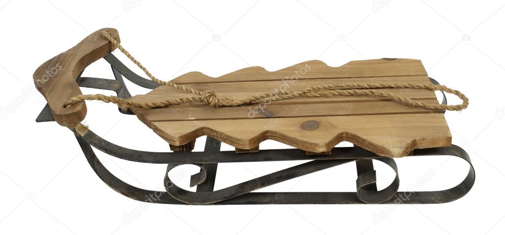 Vintage wooden sleds with metal runners | Wooden Snow Sled in Shape of ...