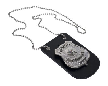 Police Badge on Leather Holder clipart