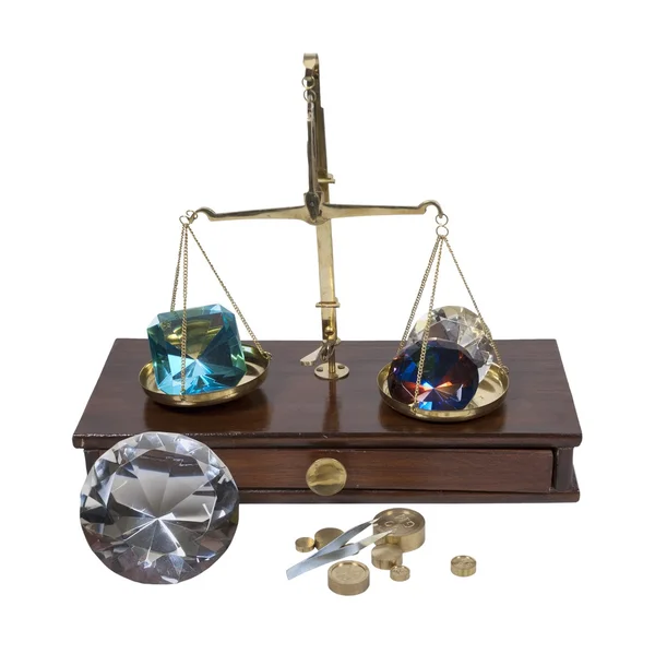 Weighing Gems on a Scale — Stock Photo, Image