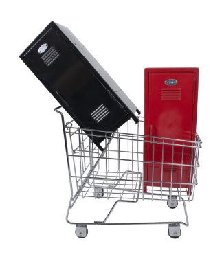 School Lockers in Shopping Cart clipart