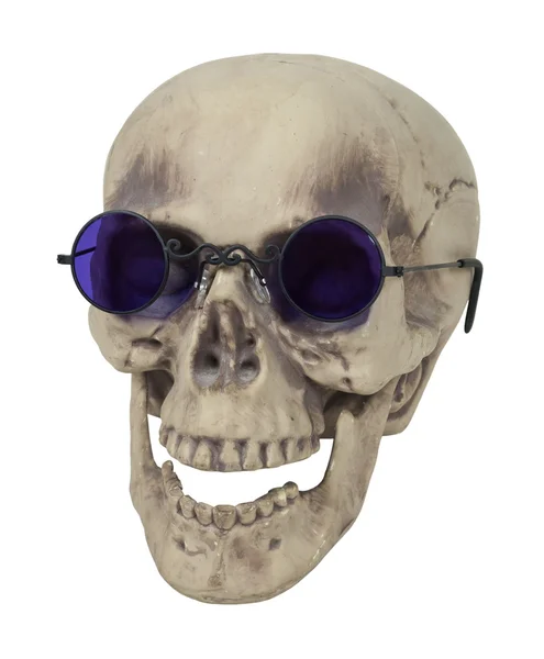 Calavera con gafas púrpuras — Foto de Stock