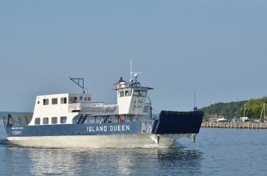 Ferry Boat Motoring on Lake Superior clipart