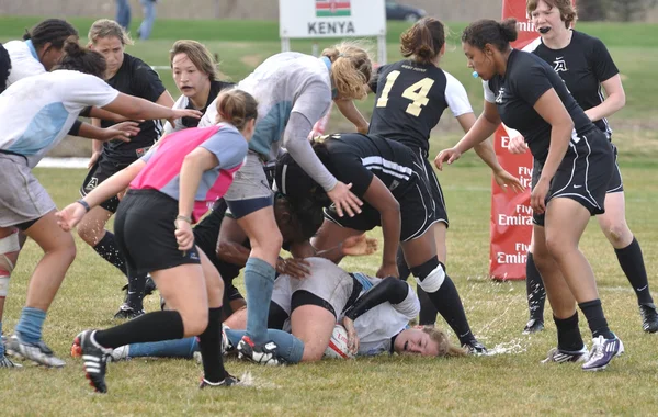 Player Being Tackled in a Women — Stock Photo, Image