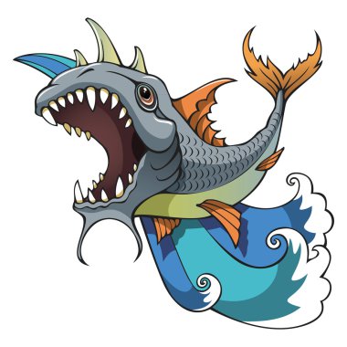 Monster fish clipart