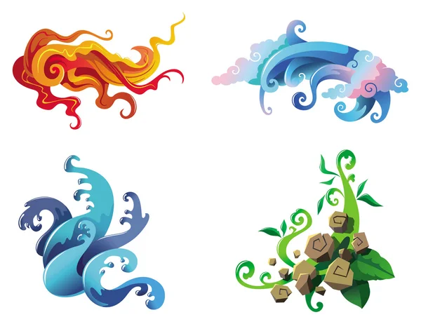 The Four Elements — Stock Vector