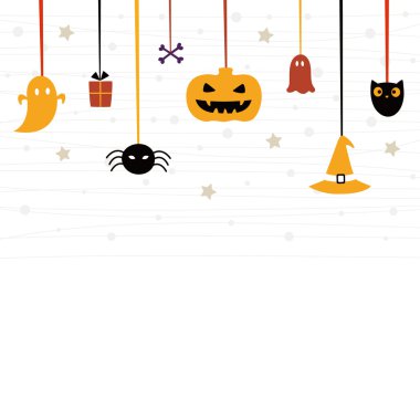 Stock Vector Illustration: Cute Halloween card clipart