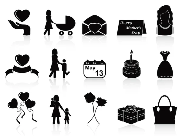 Bonne fête des mères icônes ensemble — Image vectorielle