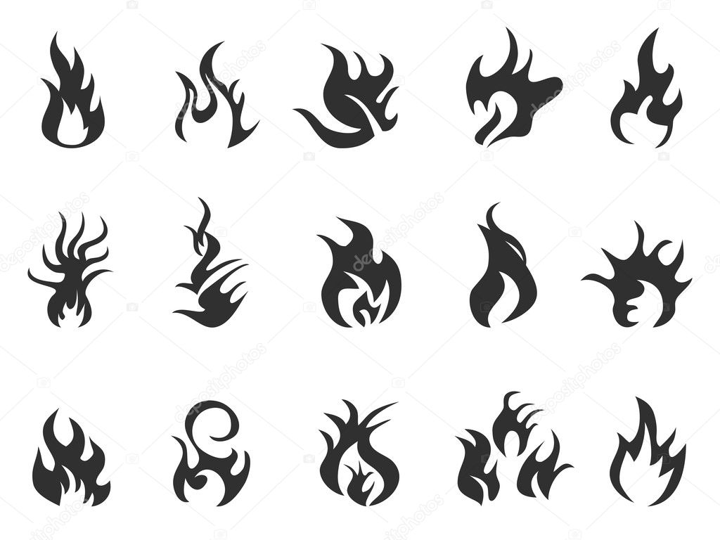 Black flame icon