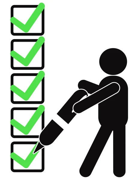 Symbol with checklist — Stockvector