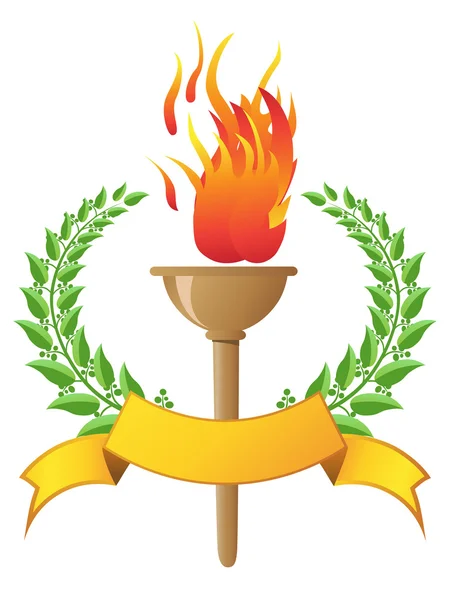 Факел с пламенем — стоковый вектор