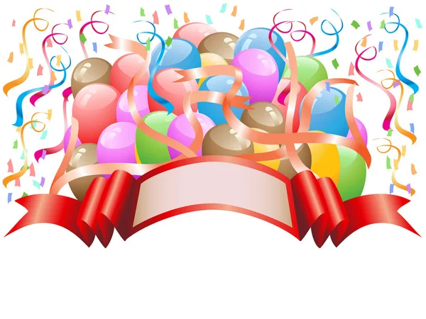 Μπαλόνια με πανό γιορτή — Διανυσματικό Αρχείο