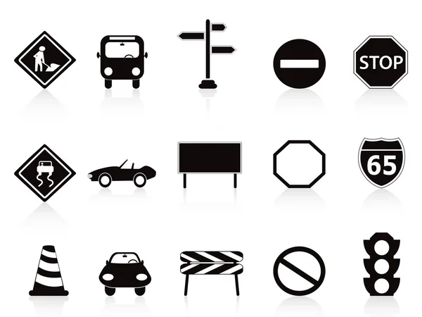 Черные знаки дорожного движения — стоковый вектор