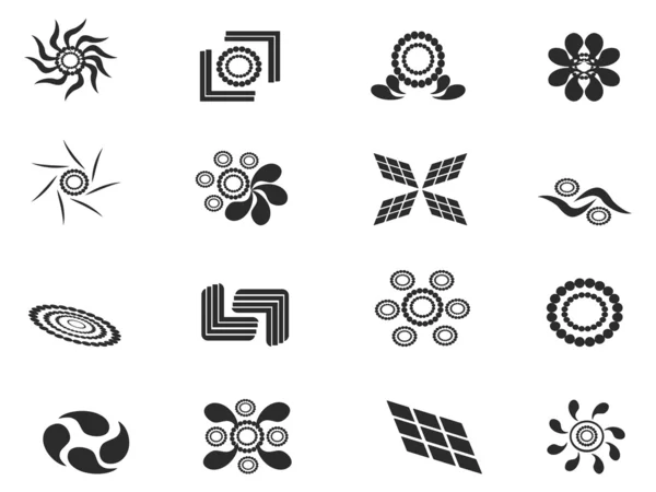 Zwarte abstracte patroon pictogrammen — Stockvector