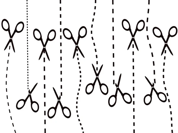 Ligne de coupe de ciseaux — Image vectorielle