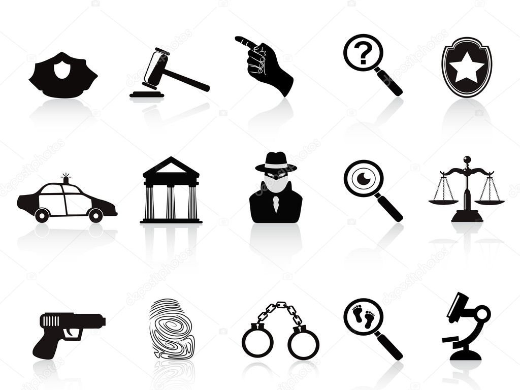 Law and crime icons set