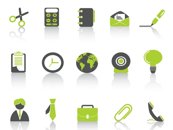 Office ikonu zelené série — Stockový vektor