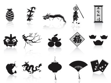 Black chinese new year icon clipart