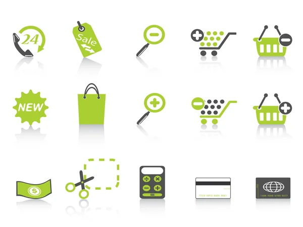 Shopping ikonen gröna serien — Stock vektor