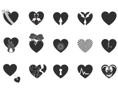 Black loving heart icon clipart
