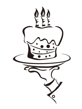 Cake in hand clipart