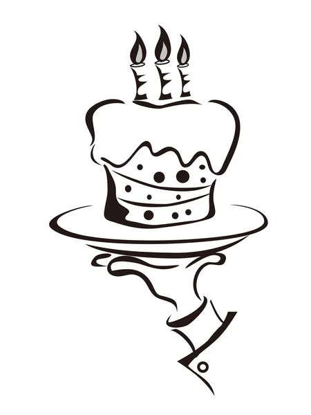 Gâteau à la main — Image vectorielle
