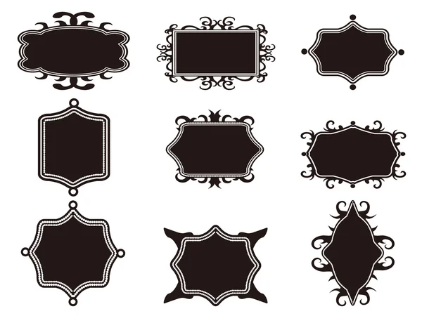 Ensemble de cadre rétro noir — Image vectorielle