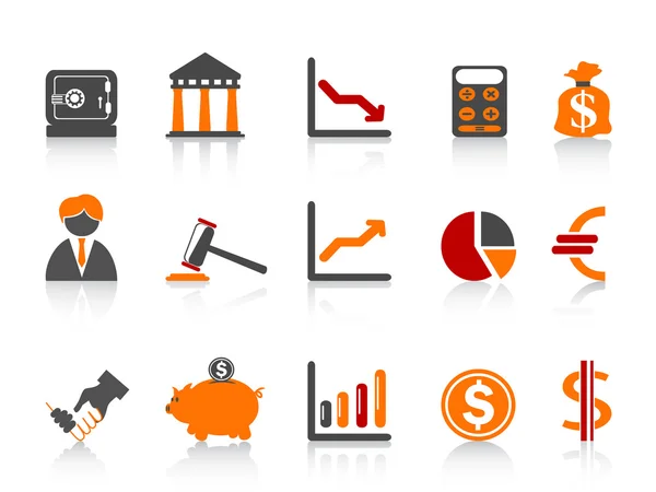 Jednoduchý bankovní ikony, řada color — Stockový vektor