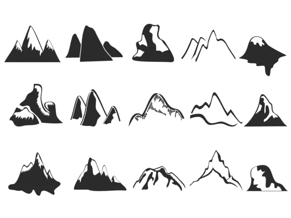 Set of mountain icons — Stock Vector