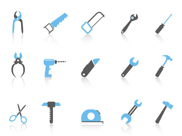 Simple hand tool icons,color series