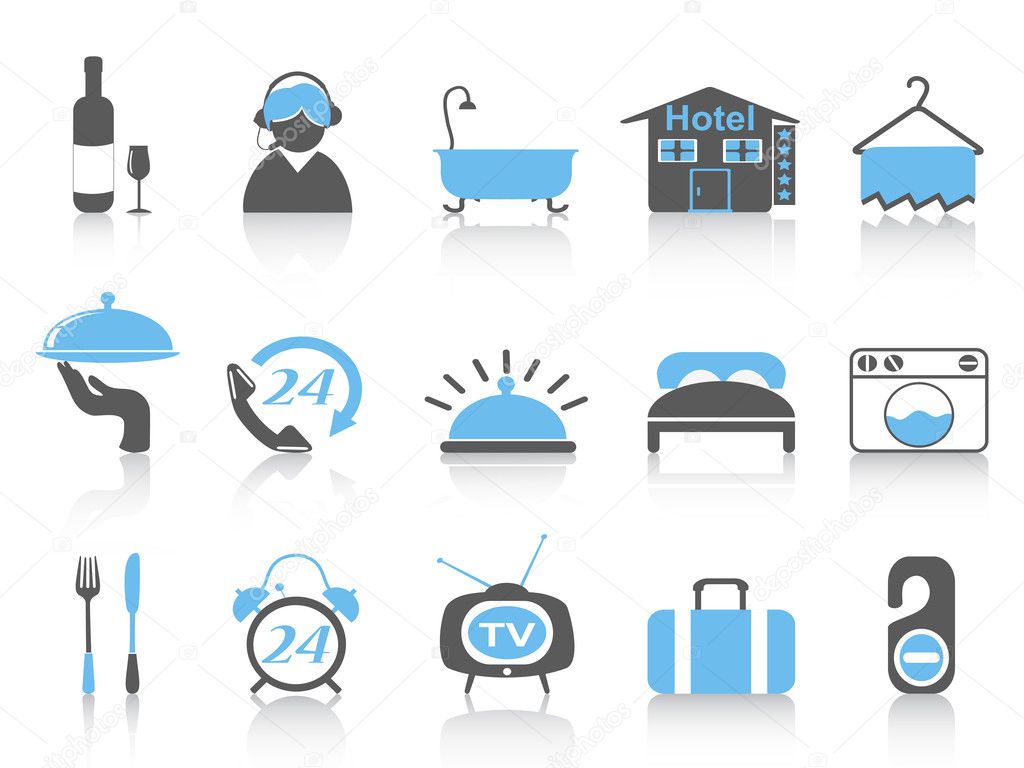 Simple color hotel icons