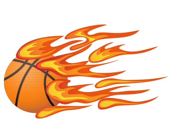 Basketball mit Flamme — Stockvektor