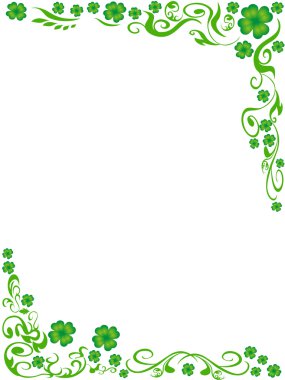 Four-leaved clover frame background clipart