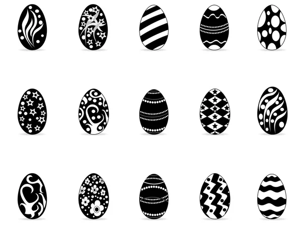 Black easter egg icons — Stock Vector
