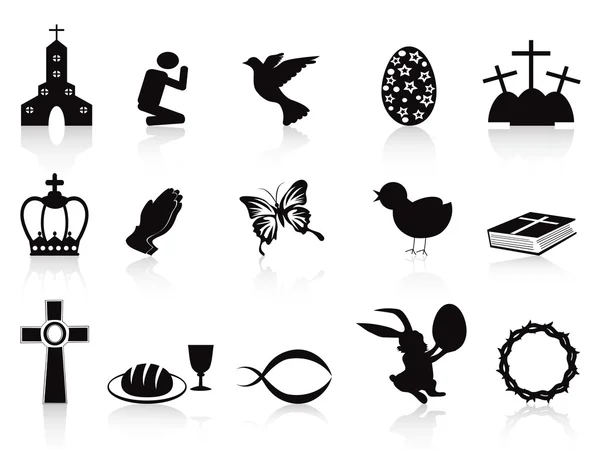 Ensemble d'icônes de Pâques noires — Image vectorielle