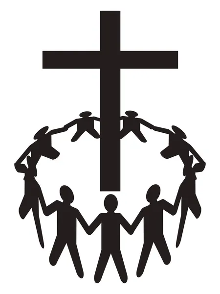 Rassemblez autour d'une croix — Image vectorielle