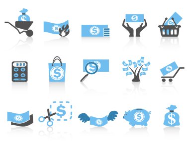 Simple money icon,blue series clipart