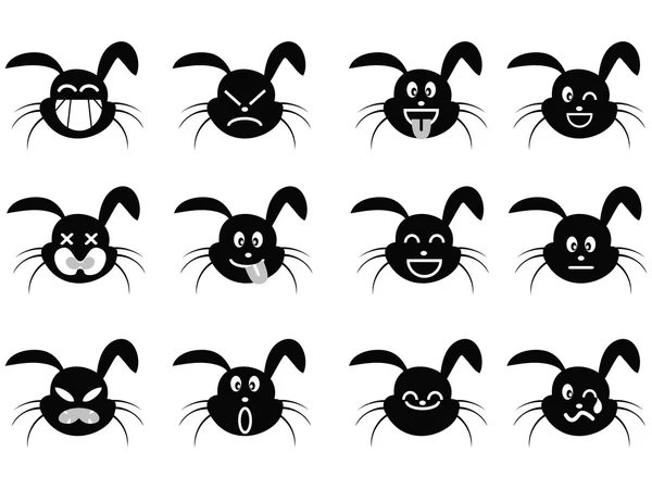 Icono de cara de conejo de dibujos animados — Vector de stock