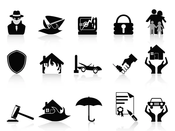 Verzekering icons set — Stockvector