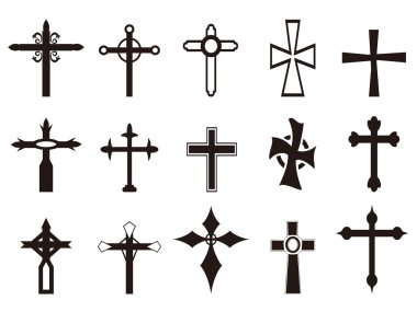 Religious cross symbol set clipart