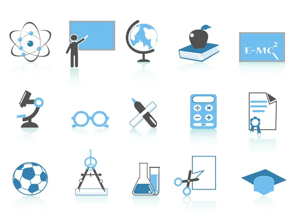 Icono de educación simple serie azul — Vector de stock
