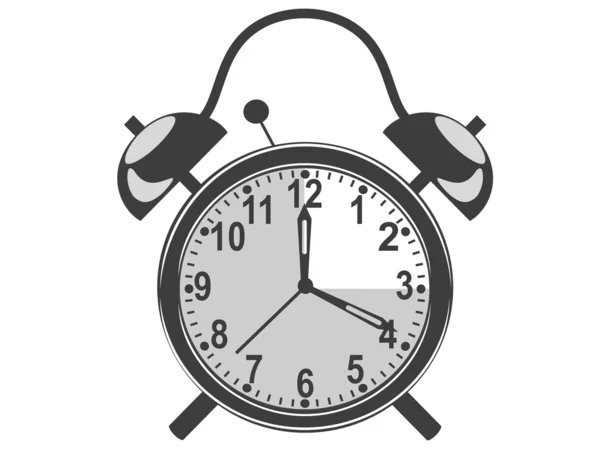 Reloj despertador negro retro — Vector de stock